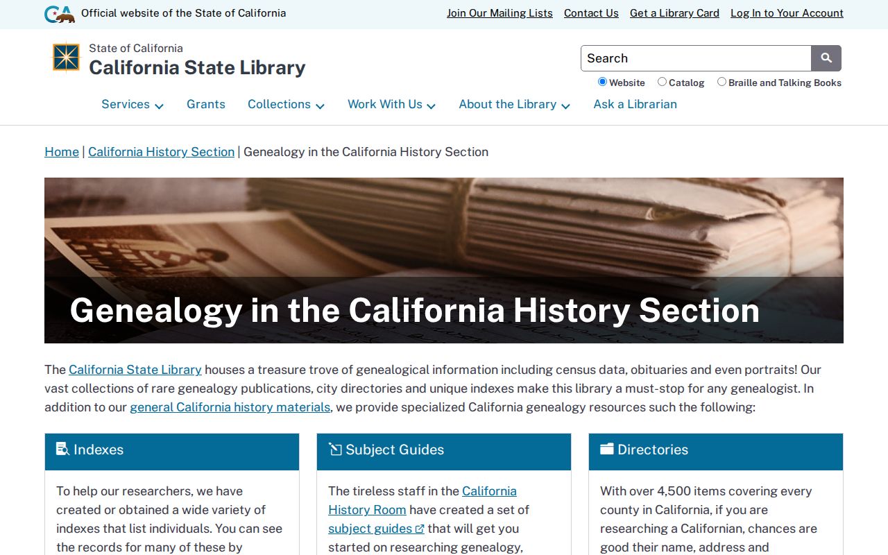 Los Angeles city directory California State Library genealogy resources