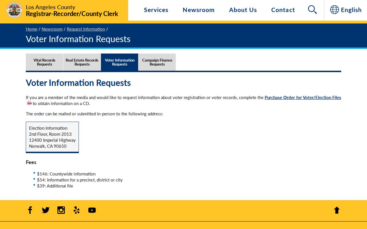 Los Angeles neighbors directory controlled voter information request