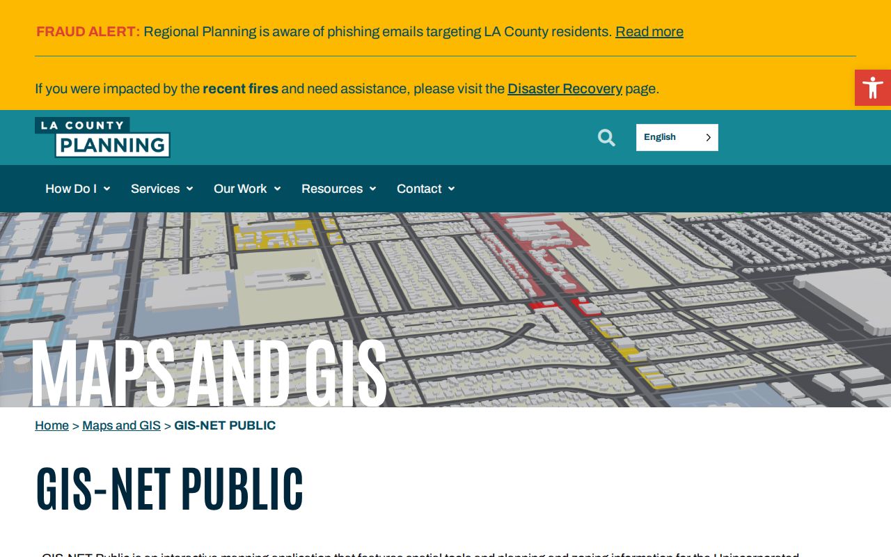 Los Angeles street directory County GIS-NET parcel and map tools