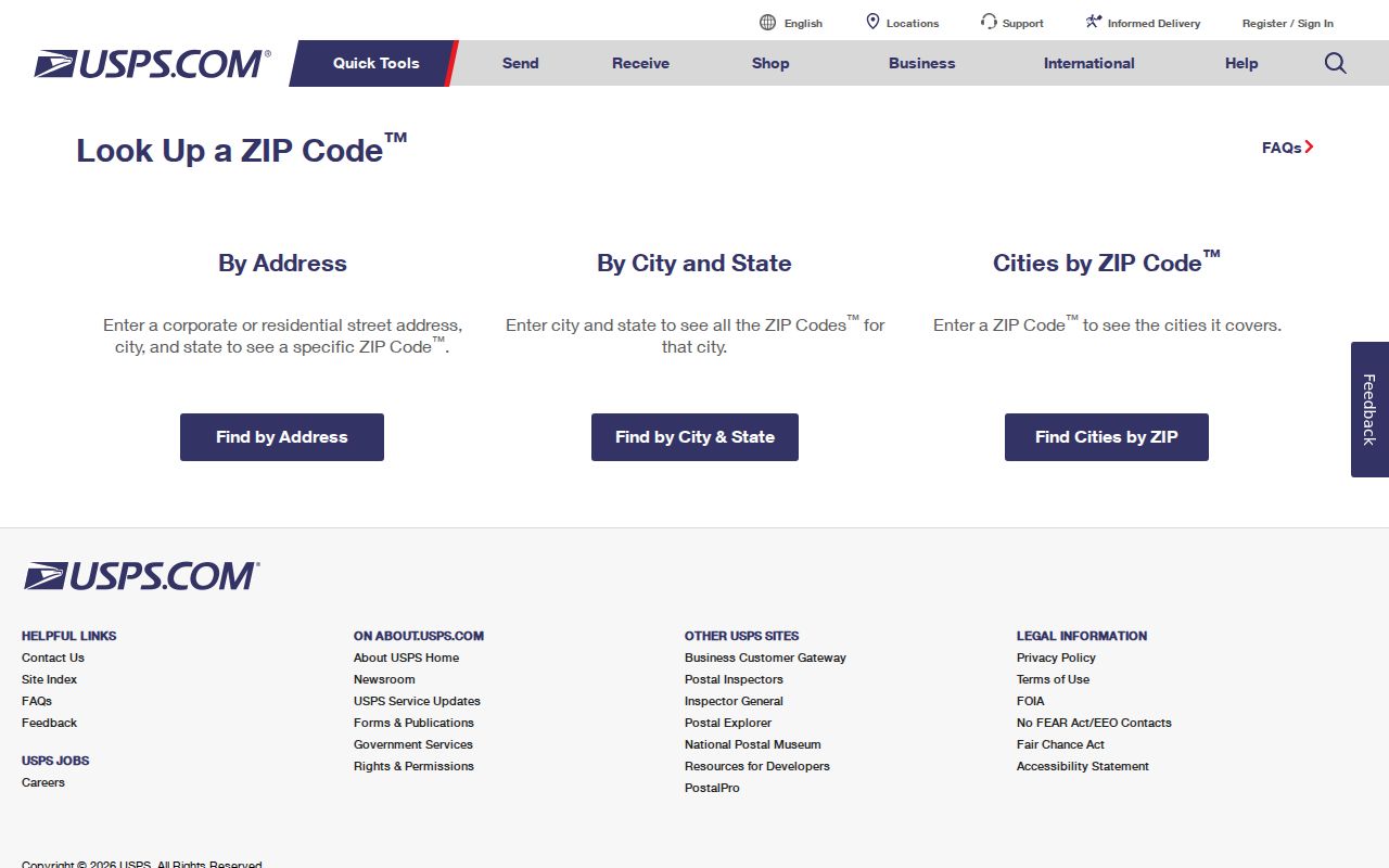Los Angeles ZIP code directory USPS address and ZIP verification screen